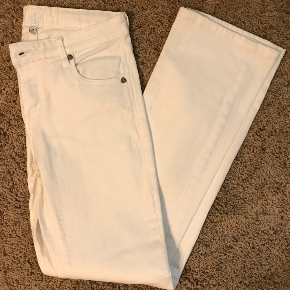 KUT white flare pants.